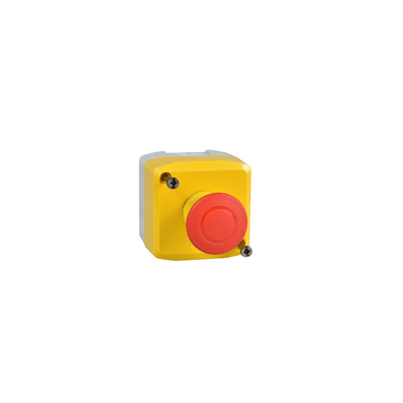 yellow station - 1 red mushroom head pushbutton Ø40 push-pull 1NC ((*)) ref. XALK198 Schneider Electric [PLAZO 3-6 SEMANAS]