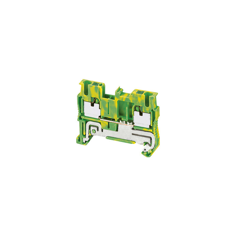 Bornera de tierra - 2,5 mm² nivel único 1x1 Push-in - amarillo verdoso ref. NSYTRP22PE Schneider Electric [PLAZO 3-6 SEMANAS]