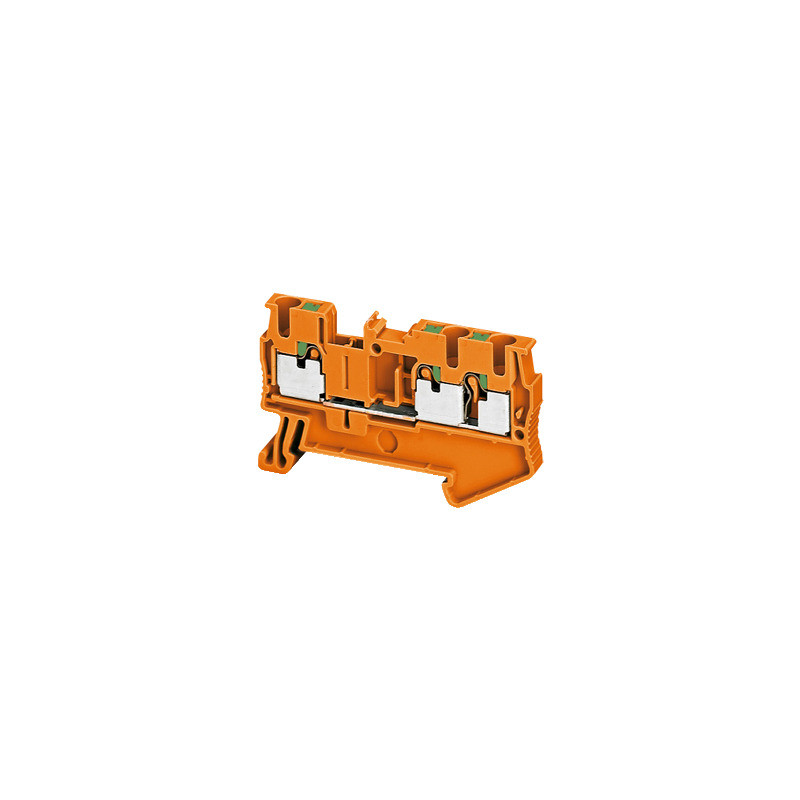 Bloque de terminales de paso - 2,5 mm² 24 A nivel único 1x2 Push-in - naranja ref. NSYTRP23AR Schneider Electric [PLAZO 8-15 DIA