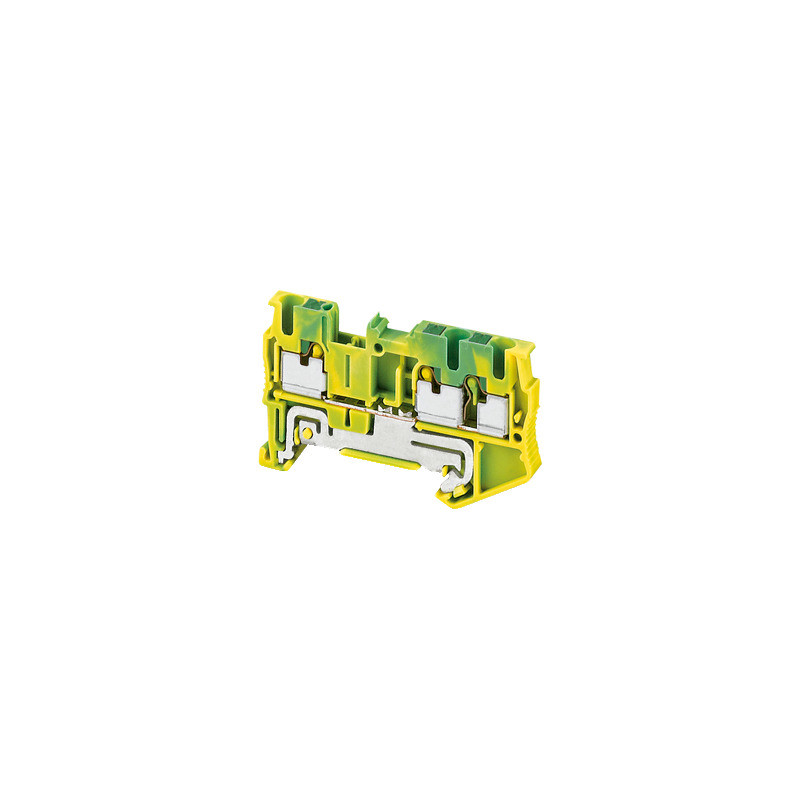 Bornera de tierra - 2,5 mm² nivel único 1x2 Push-in - amarillo verdoso ref. NSYTRP23PE Schneider Electric [PLAZO 3-6 SEMANAS]