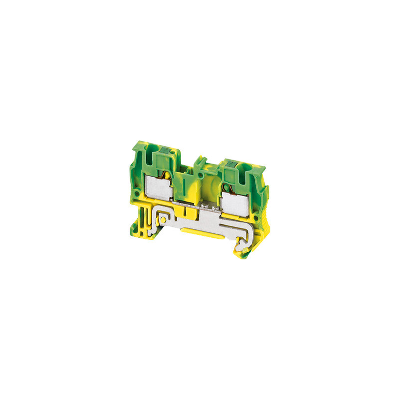 Bloque de terminales de tierra - 4mm² nivel único 1x1 Push-in - amarillo verdoso ref. NSYTRP42PE Schneider Electric [PLAZO 8-15