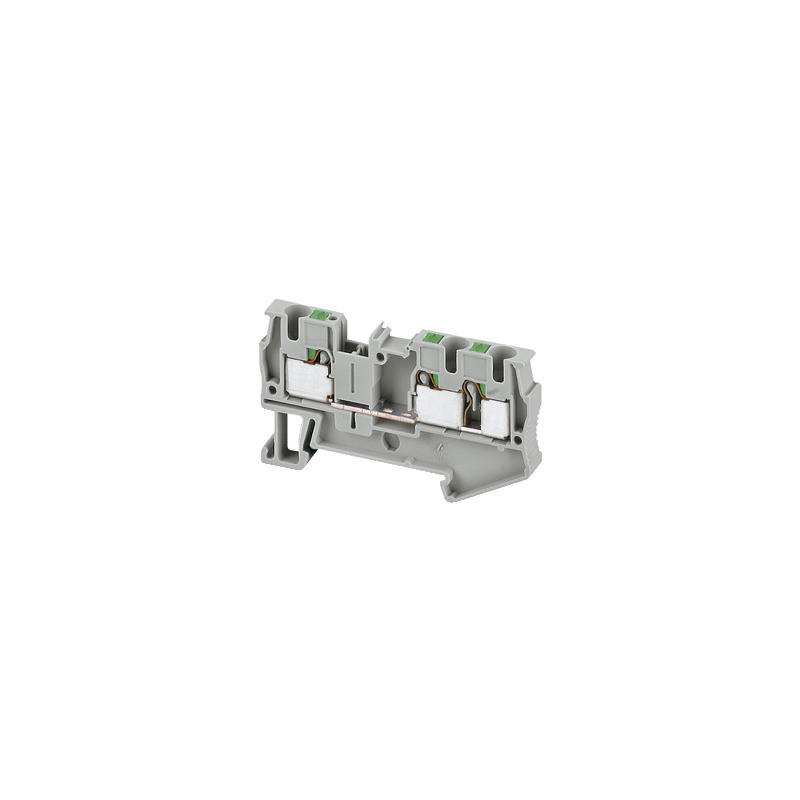 Bloque de terminales de paso Linergy - 4 mm² 32 A nivel único 1x2 Push-in - gris ref. NSYTRP43 Schneider Electric [PLAZO 8-15 DI