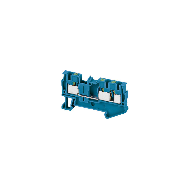 Bloque de terminales de paso Linergy - 4 mm² 32 A nivel único 1x2 Push-in - azul ref. NSYTRP43BL Schneider Electric [PLAZO 8-15