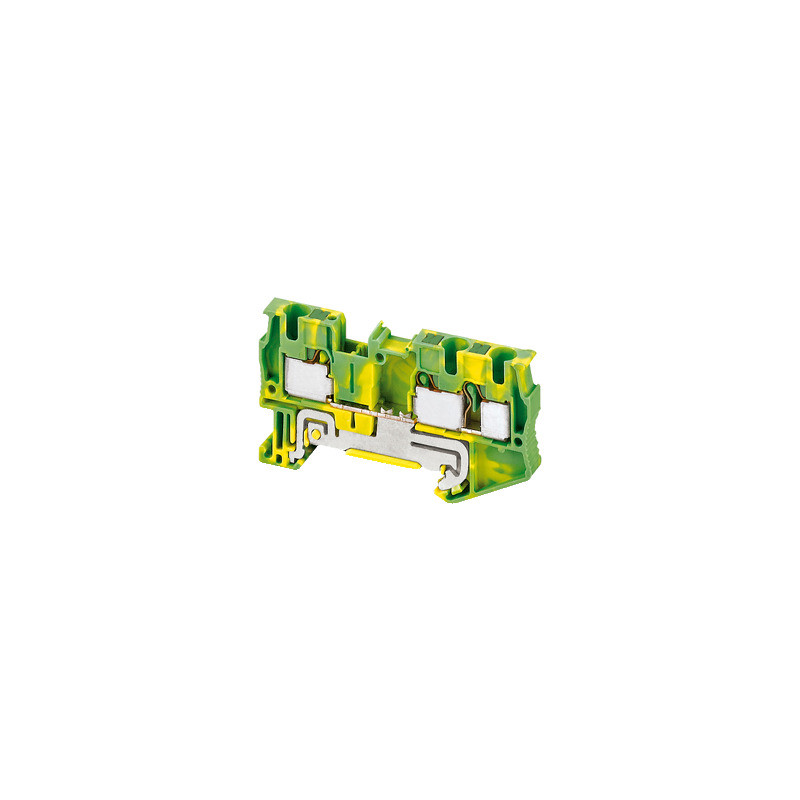 Bloque de terminales de tierra - 4mm² nivel único 1x2 Push-in - amarillo verdoso ref. NSYTRP43PE Schneider Electric [PLAZO 8-15