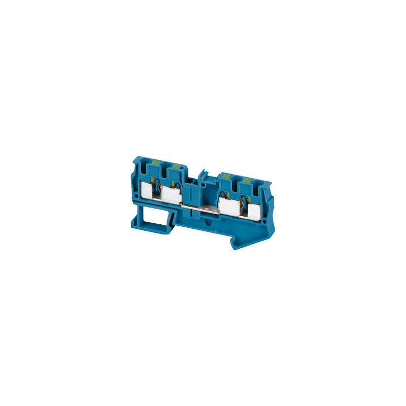 Bloque de terminales de paso Linergy - 4 mm² 32 A nivel único 2x2 Push-in - azul ref. NSYTRP44BL Schneider Electric [PLAZO 8-15