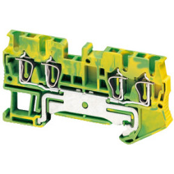 Bornera de tierra - 2,5 mm² nivel único 2x2 resorte - amarillo verdoso ref. NSYTRR24PE Schneider Electric [PLAZO 3-6 SEMANAS]