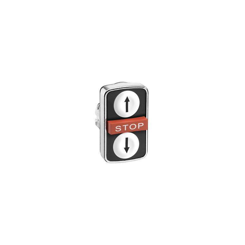 Cabeza pulsador triple ø22-blanco rasante/rojo saliente/blanco rasante c/marcaje ref. ZB4BA71114 Schneider Electric [PLAZO 8-15