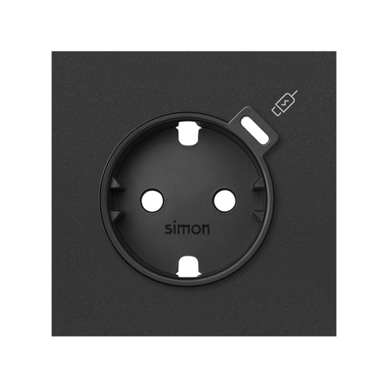 Tapa para base schuko con cargador USB C Simon