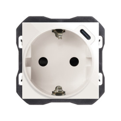 Base schuko con cargador USB C Simon