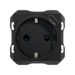 Base schuko con cargador USB C Simon