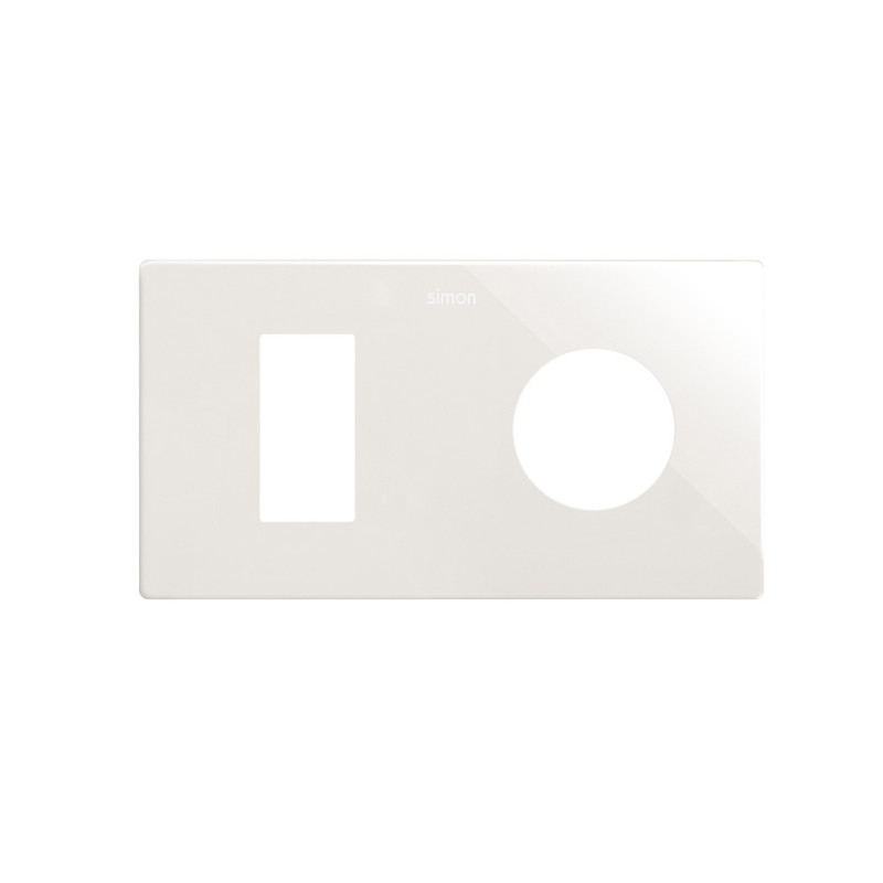Marco minimo 2ele. enchufe CLEAN + módulo estrecho Simon