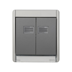 MARCO CON TECLA DOBLE GRIS AQUA Simon