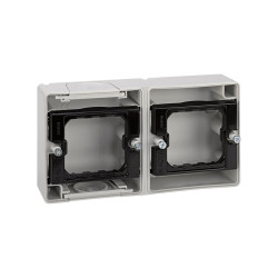 BASE CAJA ESTANCA GRIS 2 ELEMENTOS HORIZONTAL AQUA Simon