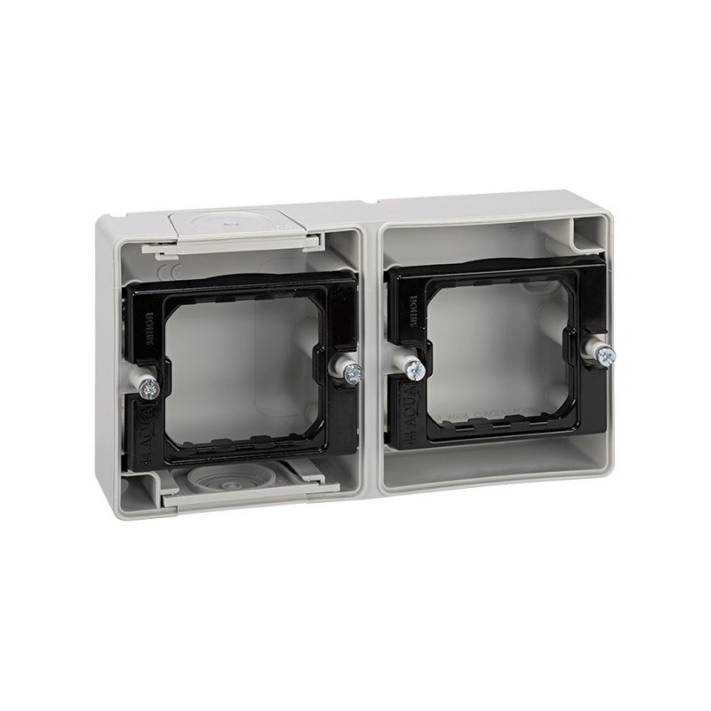 BASE CAJA ESTANCA GRIS 2 ELEMENTOS HORIZONTAL AQUA Simon