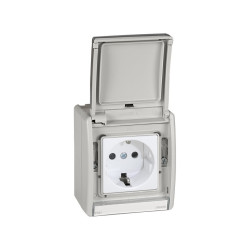 BASE ENCHUFE BIPOLAR CON T.T.LATERAL GRIS 10/16A 250V EMB.RAPIDO Simon