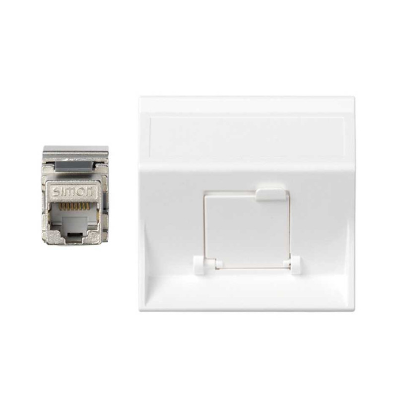 PLACA VD INCLINADA CG CON 1 CAT6F BLANCO Simon