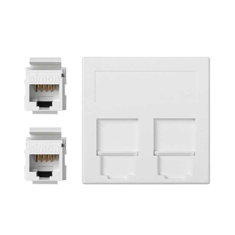 PLACA VD PLANA CG CON 2 CAT5EU BLANCO Simon