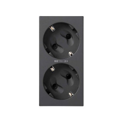 BASE DOBLE SCHUKO POR CORTE CON LED GR Simon