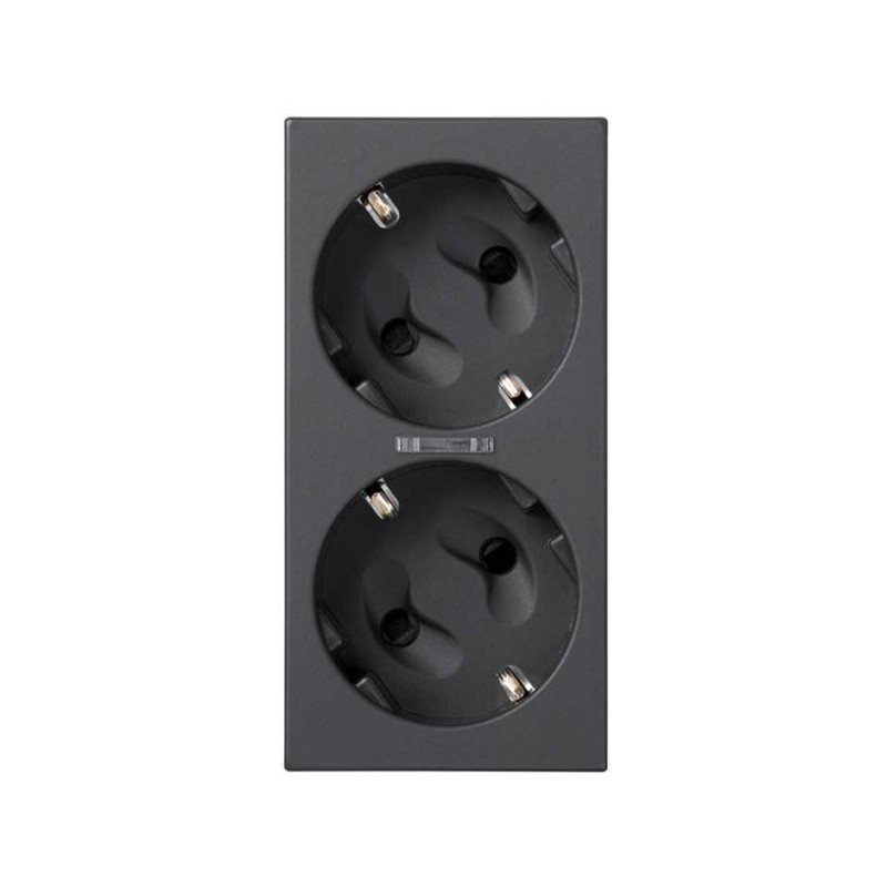 BASE DOBLE SCHUKO POR CORTE CON LED GR Simon