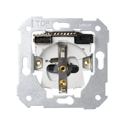 Base schuko con cargador USB C+A Simon