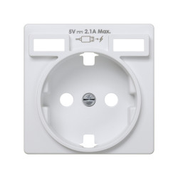 Tapa base enchufe schuko con 2 USB A+A Simon