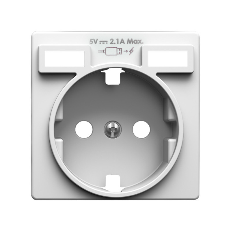 Tapa base enchufe schuko con 2 USB A+A Simon