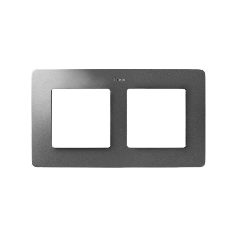 MARCO 2 ELEM. ALUMINIO base negra Simon