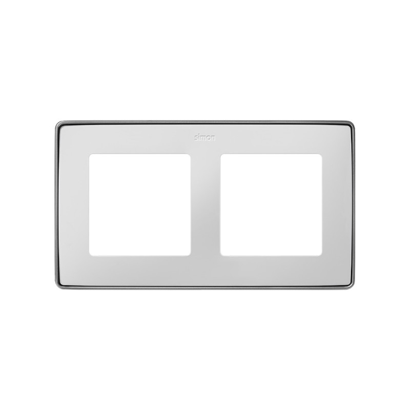 MARCO 2 ELEM. BLANCO base aluminio Simon