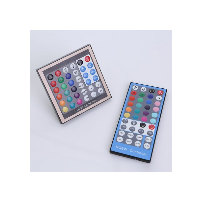 Panel y Mando a Distancia para Tiras LEDs RGBW 12-24VDC hasta 192/384W