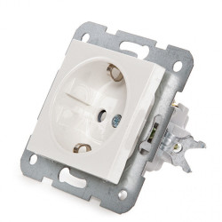 Toma de Corriente Panasonic Karre 16A 250V Bastidor Metálico con Garras/Protección Infantil/Cazoleta Blanca