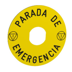 ETIQUETA PARADA DE EMERGENCIA 90MM.