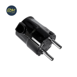 CLAVIJA SCHUKO T/TL S/LATERAL 4,8 mm. NEGRA RETRACTILADA EDM