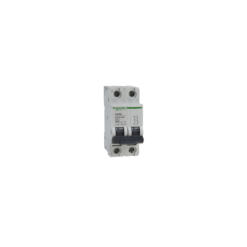 ICP-M C60N interruptor automático magnetotérmico 1P + N - 63A - 6kA - 230 V ref. 11920 Schneider Electric [PLAZO 3-6 SEMANAS]