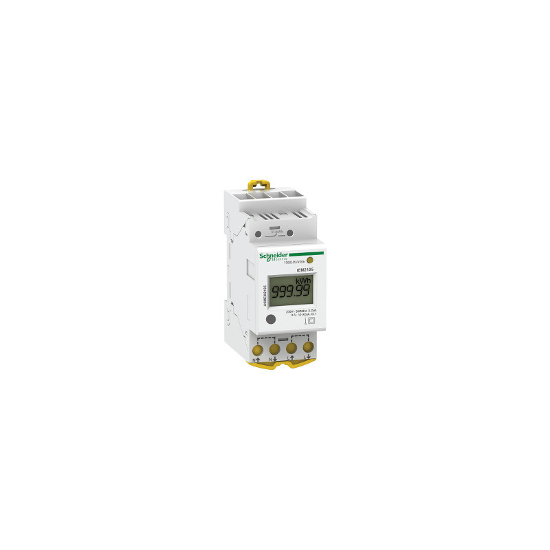 modular single phase power meter iEM2105 - 230V - 63A with pulse ((*)) ref. A9MEM2105 Schneider Electric